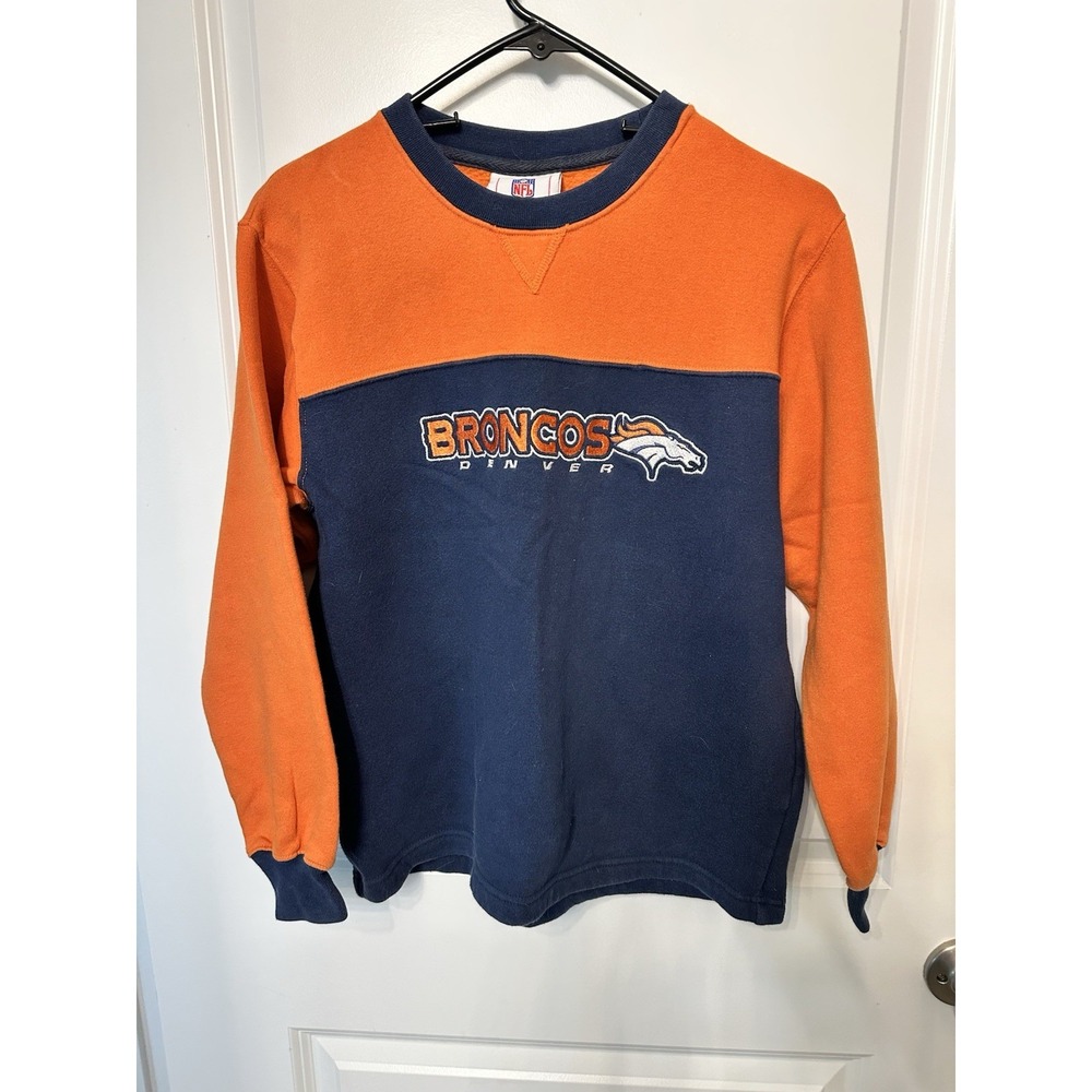 Vintage‎ NFL Denver Broncos youth crewneck sweatshirt Embroidered 14/16 EUC!